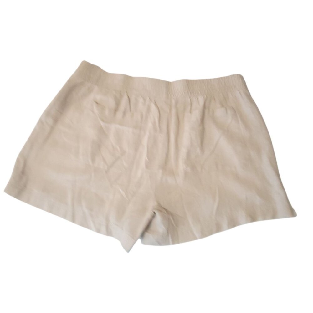 Old Navy Womens Natural Beige Linen-Blend Shorts XL Comfort Waistband Pockets